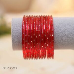 Single Stone Glass Bangles – Red