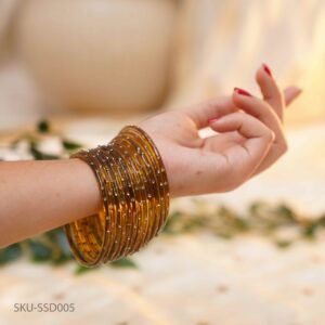 Single Stone Glass Bangles – Mehendi Green