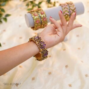 Petal Glow Kundan Bangle