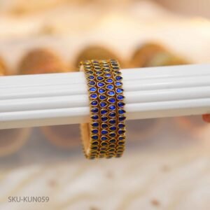 Regal Blue Kundan Bangles