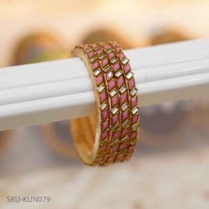 Blush Glow Kundan Bangles