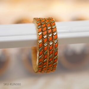 Sunset Glow Kundan Bangles