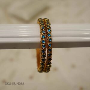 Blue star Kundan Bangles