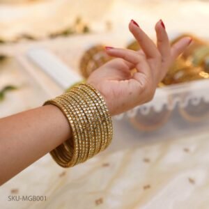 Golden white Mirror Bangles