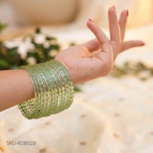 Raindrop Bangles- crystal green