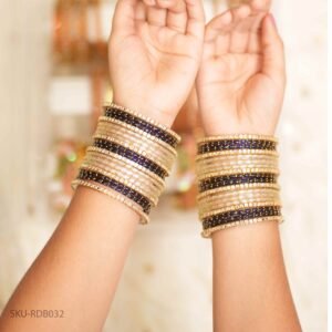 Golden Twilight Raindrop Bangle Set
