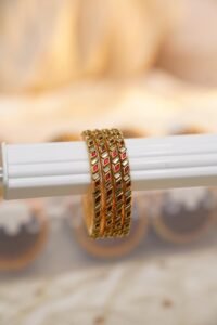 Ruby Glow Kundan Bangles