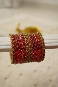 Aarohi Red Kundan Bangle Set