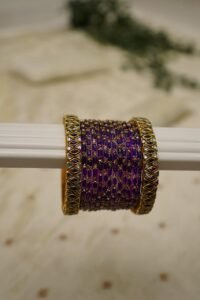 Amara Purple Kundan Bangle Set