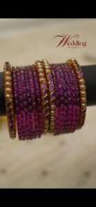 Pearl Edge Violet Glow Bangle Set