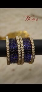 Enamel Glow Blue Kundan Bangles