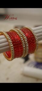 Crimson Glow Kundan Bangles
