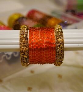 Lakshmi Vilas Orange Glow Temple Set