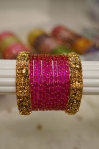 Lakshmi Vilas Pink Raindrop Temple Set