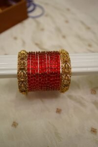 Shrikamala Red Raindrop Temple Set