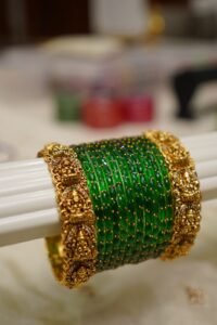 Shrikamala Green Raindrop Temple Set