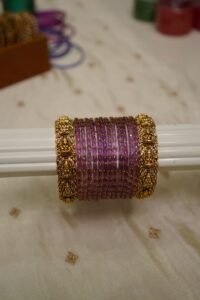 Shrikamala Onion Pink Raindrop Temple Set